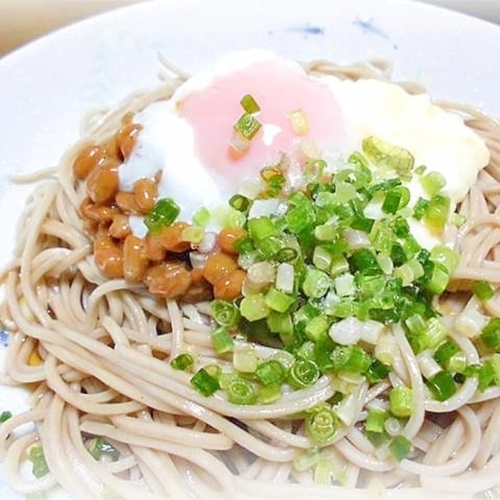 暑い夏にピッタリの☆冷たいネバトロぶっかけそば